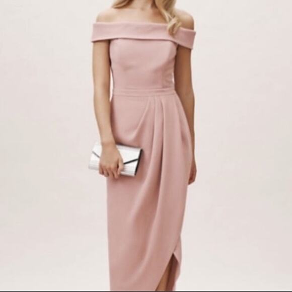 Anthropologie Bhldn Thompson Dress Formal Bone In Tulip Skirt Off Shoulder 4 - Picture 1 of 7